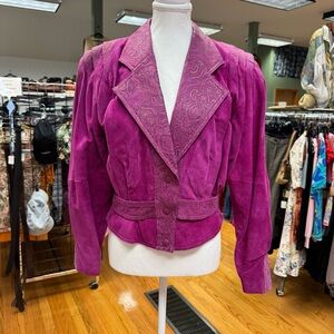 Vintage G-III Women's Pink-ish/Purple Suede Jacket